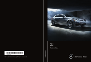 2016 Mercedes Benz CLS Operator Manual